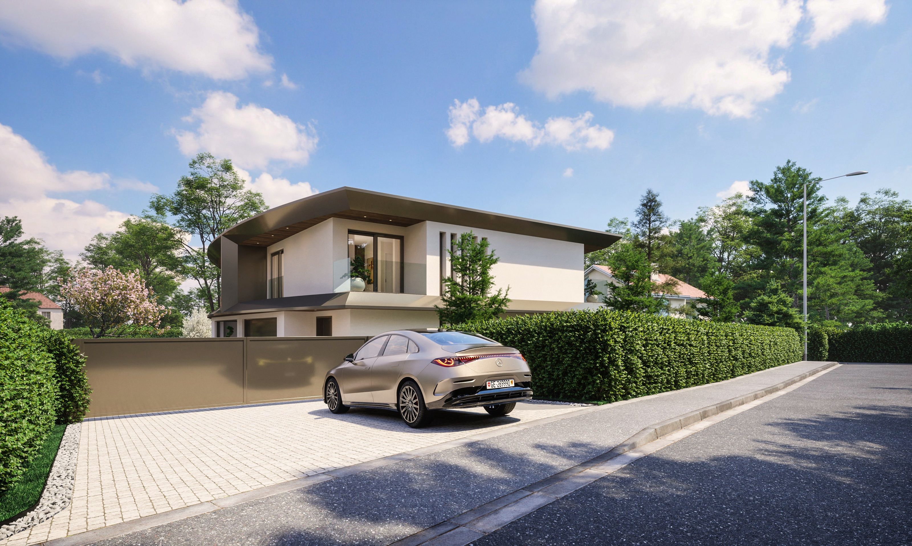 Arrivée sur la villa depuis l'avenue Marc-Doret